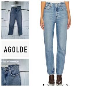 NWT Agolde High‎ Rise Stovepipe Jeans Slim Straight Low Stretch Denim Size 25